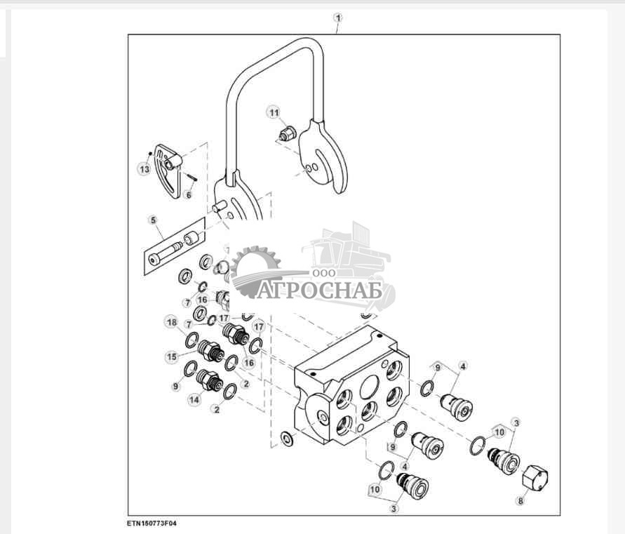 Клапан муфты быстрого подключения с подъемным цилиндром 70 mm 